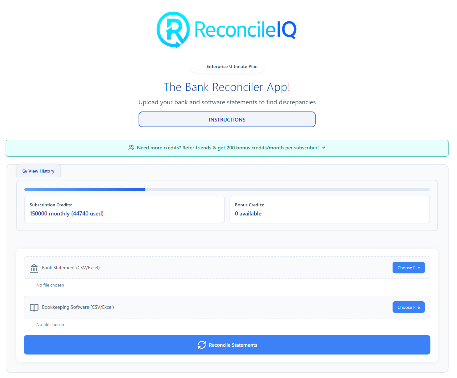 ReconcileIQ Dashboard